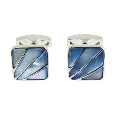 Boutons de manchette, Déco Fan nacre Bleue, Simon Carter Simon Carter