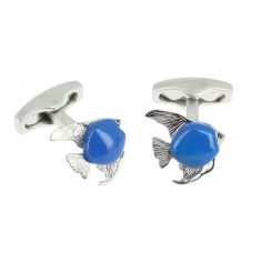 Boutons de manchette, Darwin Scalaire en agate Bleue, Simon Carter Simon Carter 2