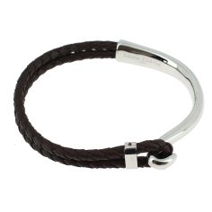 Bracelet Crochet métal et cuir tressé, Simon Carter Simon Carter