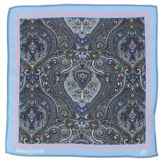Pochette Simon Carter, Paisley Bleu Simon Carter