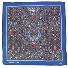 Pochette Simon Carter, Paisley marine Simon Carter