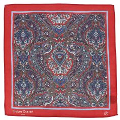 Pochette Simon Carter, Paisley rouge Simon Carter
