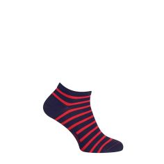 Mini socquette coton, marinière. Rouge et Marine Nationale Labonal