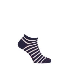 Mini socquette coton, marinière. Bleu marine Labonal