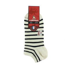 Mini socquette coton, marinière. Ecru Labonal 2