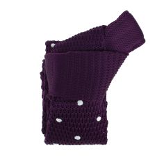 Cravate Tricot à pois. Elton prune Clj Charles Le Jeune