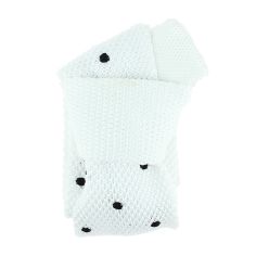 Cravate Tricot à pois. Elton blanc sucre Clj Charles Le Jeune