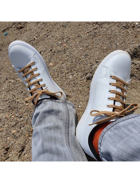 lacets sneaker, plats et large en coton, Sable Les Lacets Français