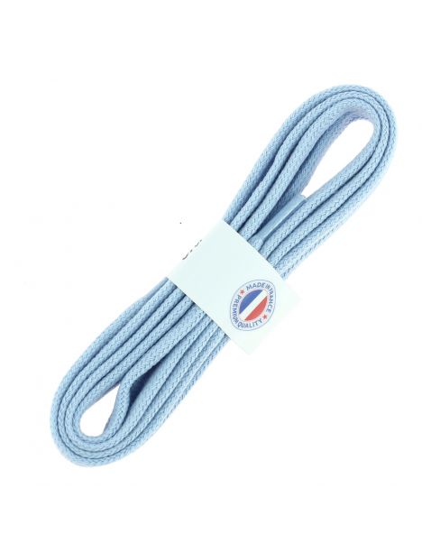 lacets sneaker, plats et large en coton, Bleu Ciel Les Lacets Français