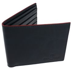 Portefeuille Bords rouges, en cuir Bleu marine, Simon Carter London Simon Carter