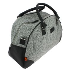 Sac Week End Folkstone en tweed gris et cuir noir. Simon Carter London. Simon Carter 2