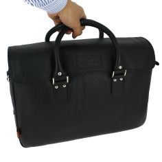 Sac Business, en cuir noir, Lewes, Simon Carter London. Simon Carter 2