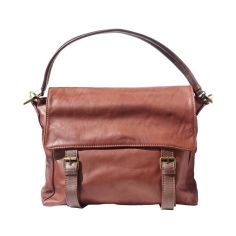 Sac bandoulière Freestyle, en cuir marron et marron foncé. Tony et Paul. Tony & Paul 2