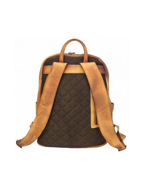 Sac à dos en cuir marron clair, Tiziano. Tony et Paul. Tony & Paul