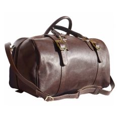 Sac De Voyage En Cuir Marron Foncé, Fortunato. Tony Et Paul. Tony & Paul