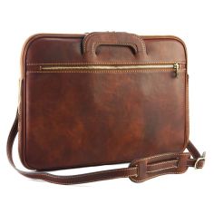 Porte documents en cuir de veau marron, JOUR. Tony et Paul. Tony & Paul