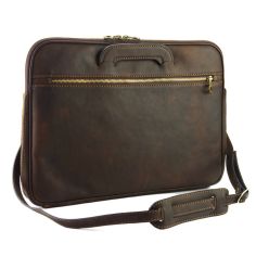 Porte documents en cuir de veau marron foncé, JOUR. Tony et Paul. Tony & Paul