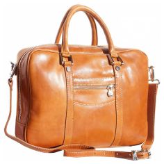 Sacoche En Cuir Marron Clair, Gianpaolo. Tony Et Paul.. Tony & Paul