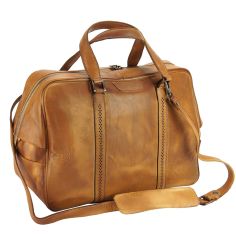 Sac De Voyage En Cuir Vintage Marron Clair, Danilo. Tony Et Paul. Tony & Paul