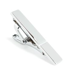 Pince à cravate Slim 4cm Alabama argentée curved Clj Charles Le Jeune