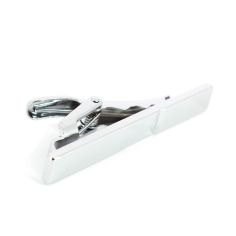 Pince à cravate Slim 4cm Alabama argentée curved Clj Charles Le Jeune 2