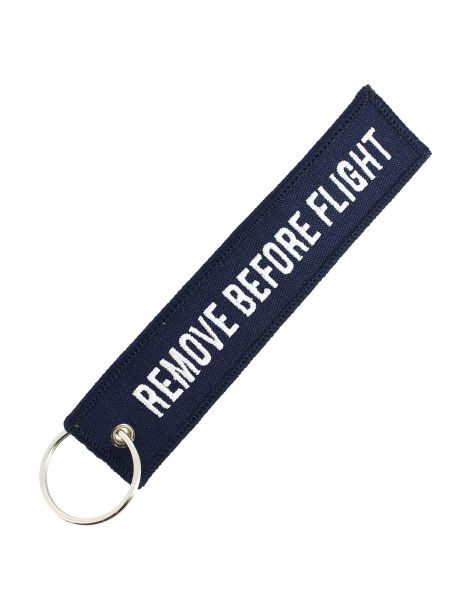 Porte clés Bleu marine Remove before flight Clj Charles Le Jeune