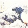 Carré 90 Hokusaï La grande vague de Kanagawa Brochier Soieries 1890