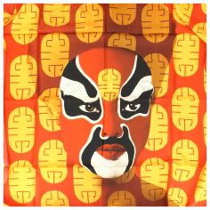 Carré 90 Orlan Self-hybridation Opéra de Pékin n°1 Brochier Soieries 1890