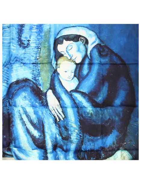 Carré 90 Picasso Mère et Enfant, Période Bleu Brochier Soieries 1890