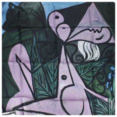 Carré 90 Picasso Nu au bouquet d'Iris et au miroir Brochier Soieries 1890