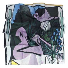 Carré 90 Picasso Nu au bouquet d'Iris et au miroir Brochier Soieries 1890 2