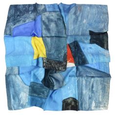 Carré 90 Poliakoff Composition pour carnet enluminures, 1965 Bleu Brochier Soieries 1890 2