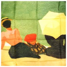 Carré 90 Vallotton Sur la plage Brochier Soieries 1890