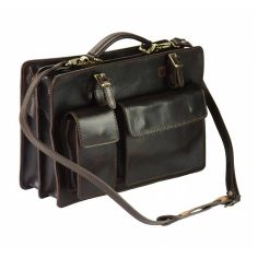 Serviette En Cuir De Veau Marron Foncé, Daniele. Tony Et Paul. Tony & Paul