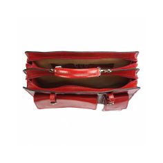 Serviette En Cuir De Veau Marron Rouge, Daniele. Tony Et Paul. Tony & Paul 2