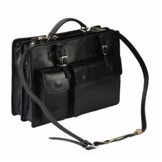 Serviette En Cuir De Veau Noir, Daniele. Tony Et Paul. Tony & Paul