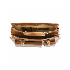 Serviette En Cuir De Veau Marron Clair, Daniele. Tony Et Paul. Tony & Paul 2