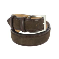 Ceinture cuir, Cuir et Daim Chesnut, 35mm bords surpiqués Robert Charles