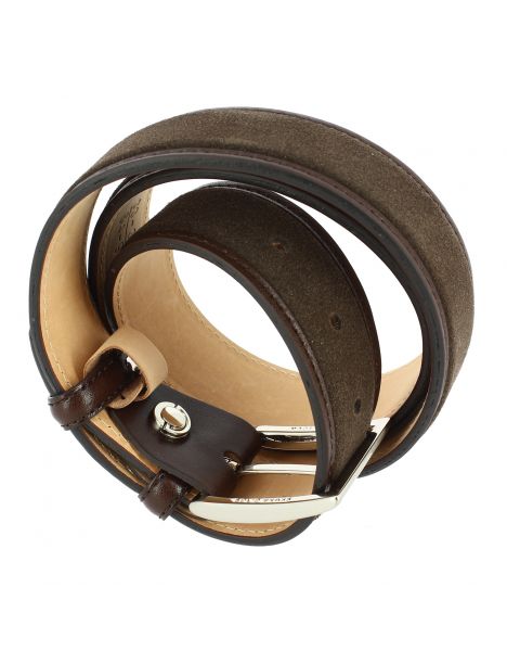 Ceinture cuir, Cuir et Daim Chesnut, 35mm bords surpiqués Robert Charles