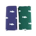 Set de 2 mouchoirs brodés. Poissons Cravate Avenue Signature