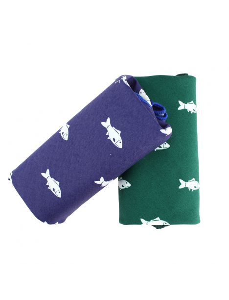 Set de 2 mouchoirs brodés. Poissons Cravate Avenue Signature