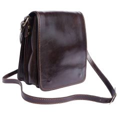 Besace en cuir de veau marron foncé, Mirko. Tony et Paul. Tony & Paul