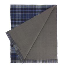 Echarpe Aberdeen Tartan Bleu marine en laine. Tony & Paul 2