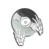 Pin's Disque vinyle main squelette - Musique Clj Charles Le Jeune