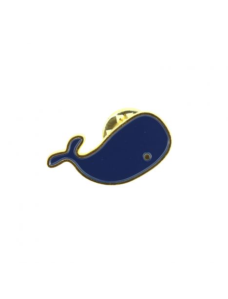 Pin's Baleine Bleue et dorée Clj Charles Le Jeune