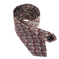 Cravate en soie, Dufy Feuilles et Vagues, rouge Brochier Soieries 1890 2