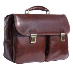 Serviette En Cuir Marron Foncé, Andrea. Tony Et Paul. Tony & Paul