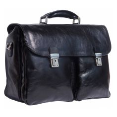 Serviette En Cuir Noir, Andrea. Tony Et Paul. Tony & Paul