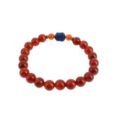 Bracelet tête de Bouddha, Véritable Cornaline rouge. Cravate Avenue Signature 2