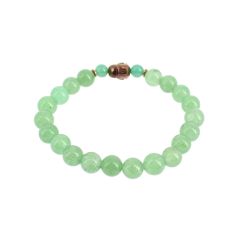 Bracelet tête de Bouddha, Véritable Aventurine verte. Cravate Avenue Signature 2